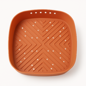 Tapete Protetor de Silicone para Air Fryer Quadrado Reutilizável Antideslizante 20 cm